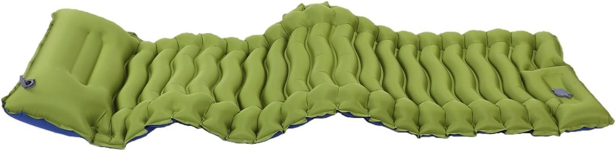 Campingslaapmat - Opblaasbare mat Slaapmatje - Kamperen en Backpacken - Ingebouwd Kussen - 190x65x10cm - Blauw