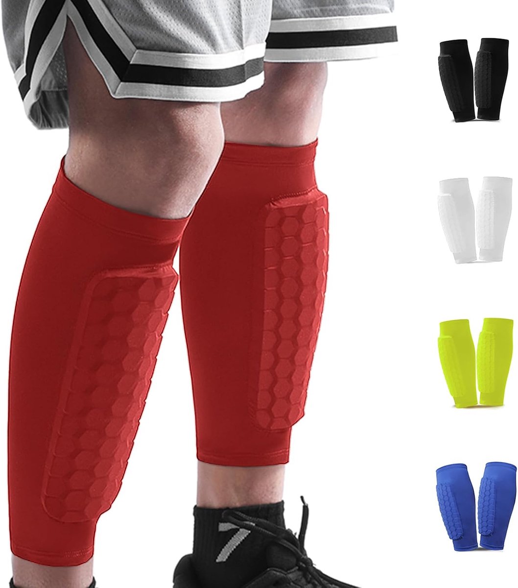 Scheenbeschermers Voetbal voor Kinderen Peuter Tieners Vrouwen Mannen Scheenbeschermers met Antislip Siliconen en Honeycomb Pads voetbalschoenenbeschermers Shin Guards