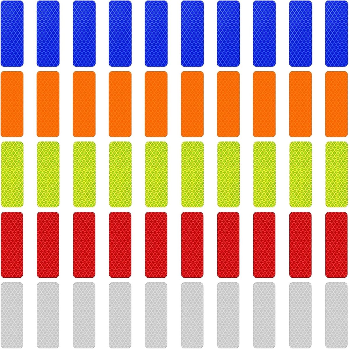 Set van 50 Reflecterende Plakbanden, 3 x 8 cm Veiligheidstape voor Fiets en Motor, Waarschuwingsstickers voor Verkeersveiligheid