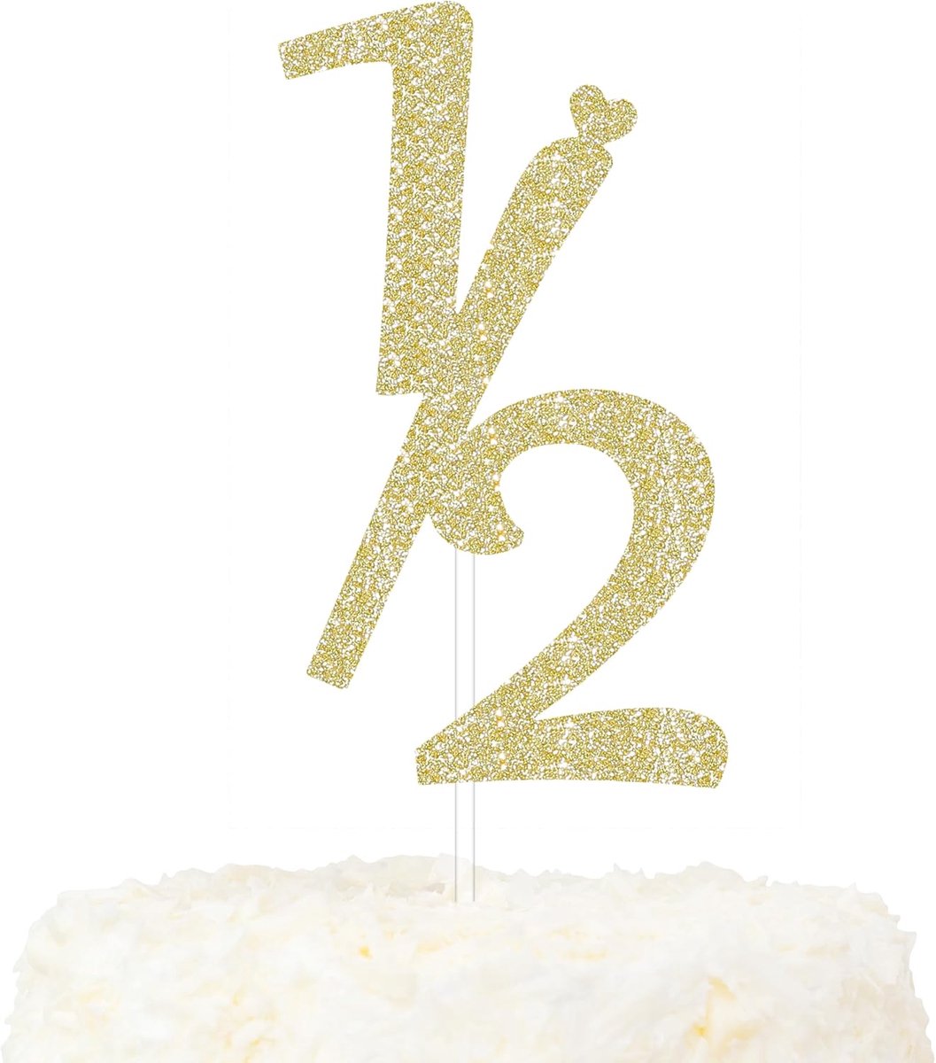 Happy Half 1/2 verjaardagstaarttopper Truly Sparkling 6 maanden verjaardagsdecoratie goud