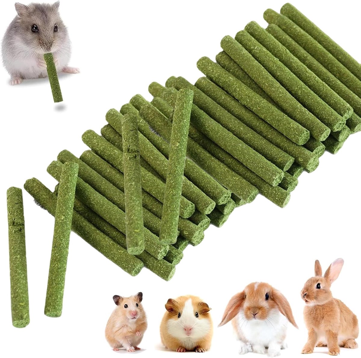 Speelgoed, hooistokjes, kauwspeelgoed voor konijnen, chinchilla-speelgoed, hooisticks konijnen, cavia-speelgoed, voor konijnen, hamsters, molar accessoires