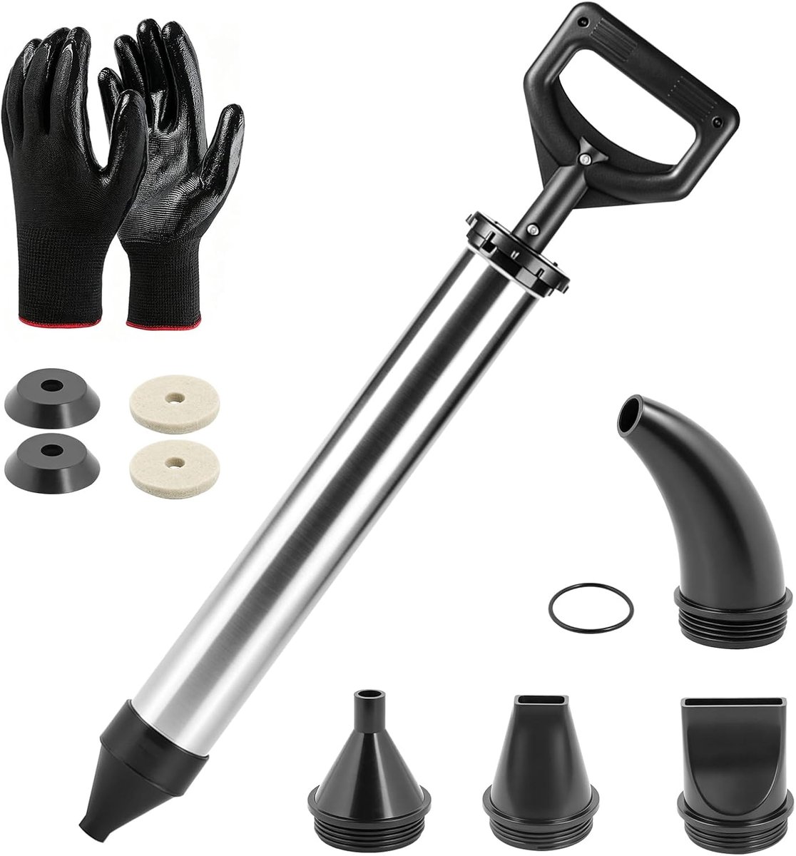 Mortelspuit, Voegenpistool voor Mortel, Voegenspuit met Accessoires Handmortelpomp Mortelpers + 4 Verschillende Sproeiers