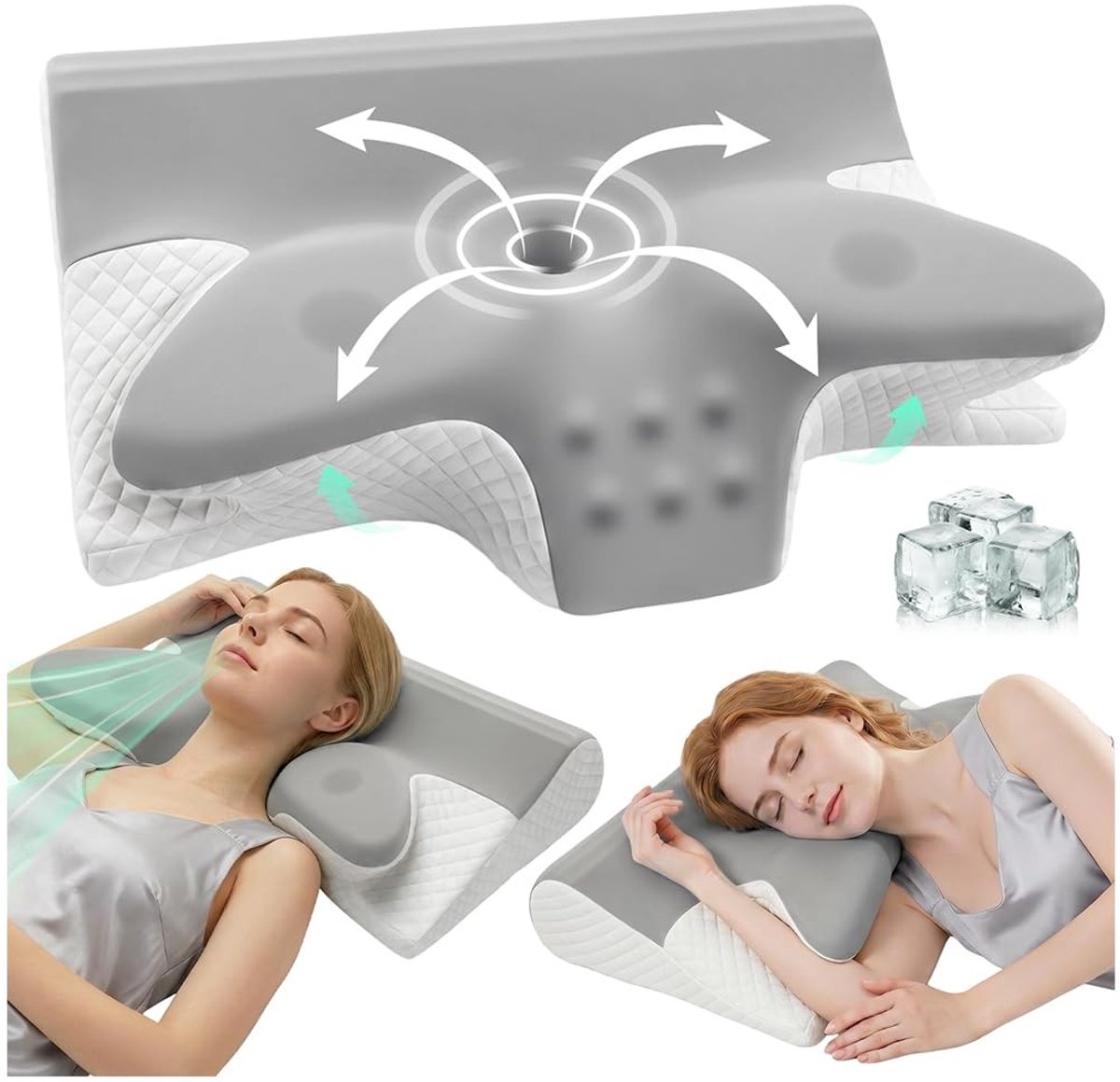 Omgoods - Ergonomisch Nek Kussen 2-in-1 met Verstelbare Hoogte