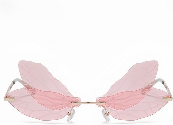 Zonnebril, vlinder-zonnebril, Dragonfly Wings zonnebril voor dames, kleurrijk, roze — afbeelding 3