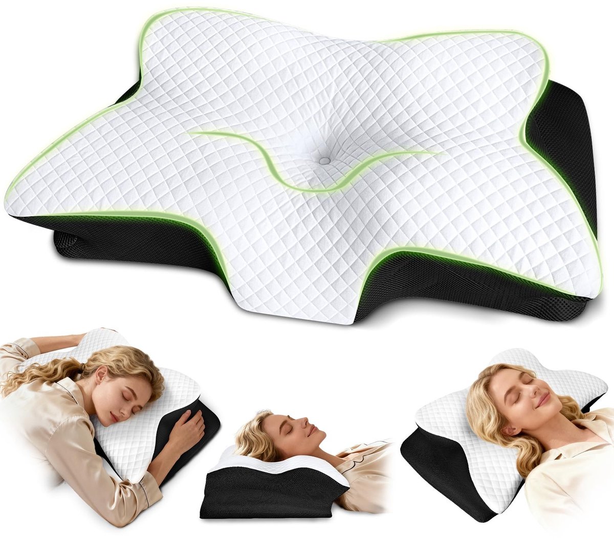 Omgoods - Nekpijn Kussen van Geheugenschuim - Ergonomisch Ondersteunend Kussen