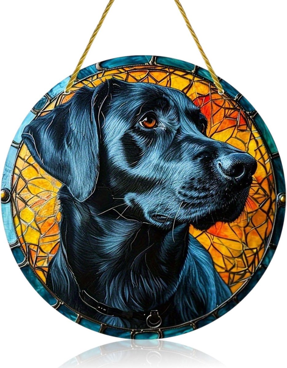 1 stuk Hangende Fensterdeco Hond Kleurglas Deko, Labrador Retriever, Kolibri-Zonnenvanger Om aan ramen te hangen, Fensterhanger Fenster Deuren Deko Voor thuis Studio, Sun Catcher