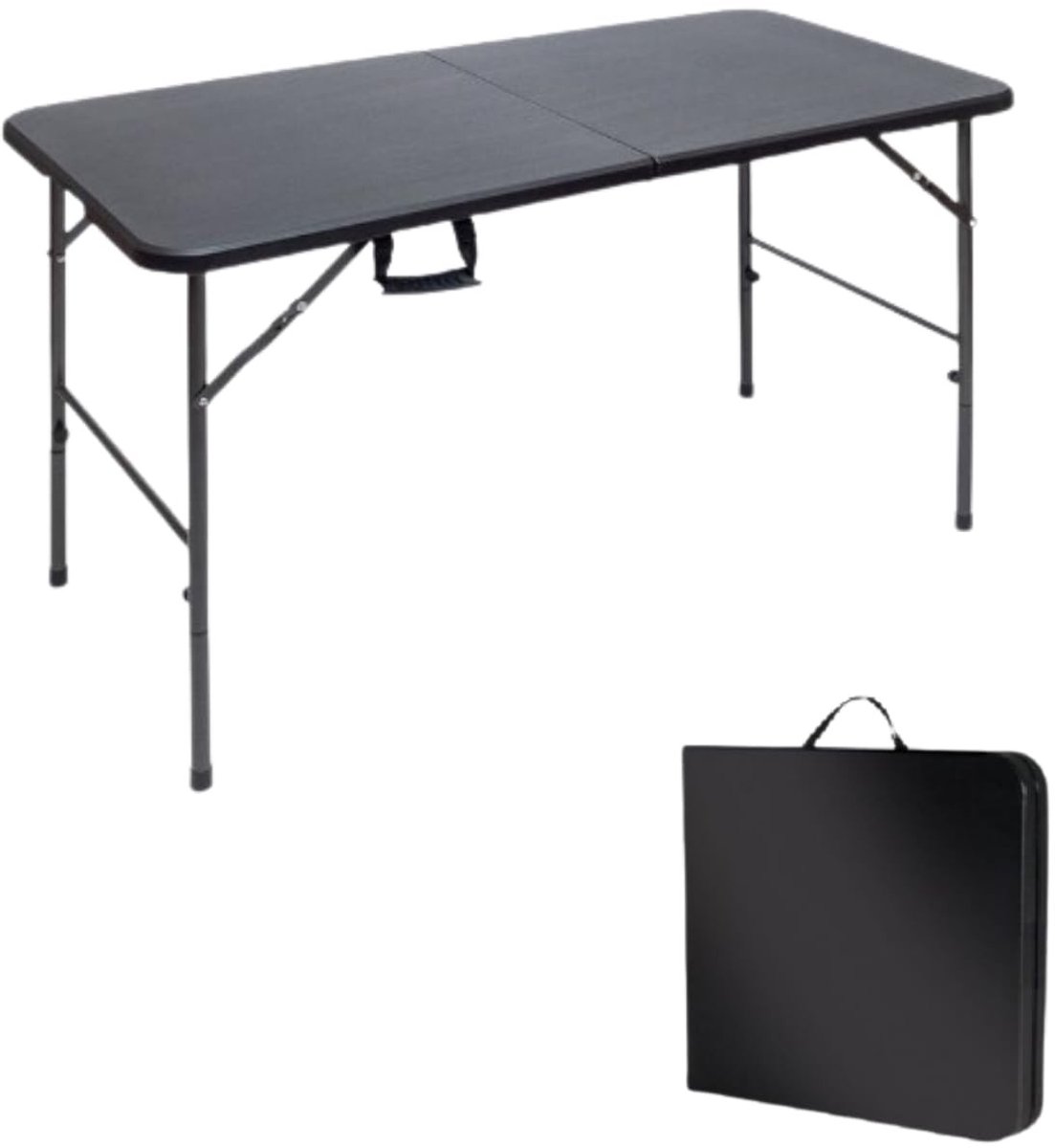 Omgoods - Opvouwbare Tafel - 120x60x74cm - Zwart, Weerbestendig