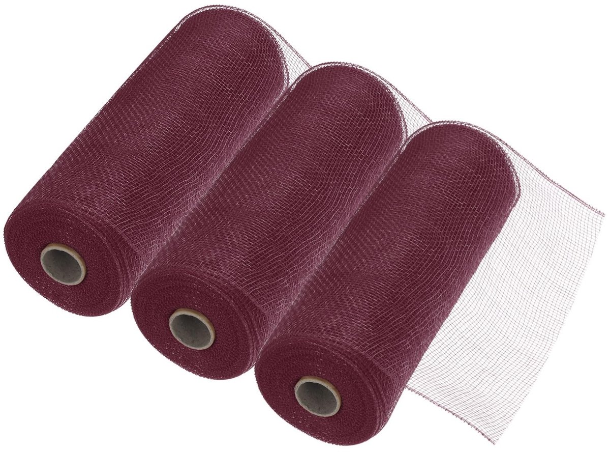 Omgoods - Poly Burlap Mesh voor Decoraties - 3 Stuks Bordeaux