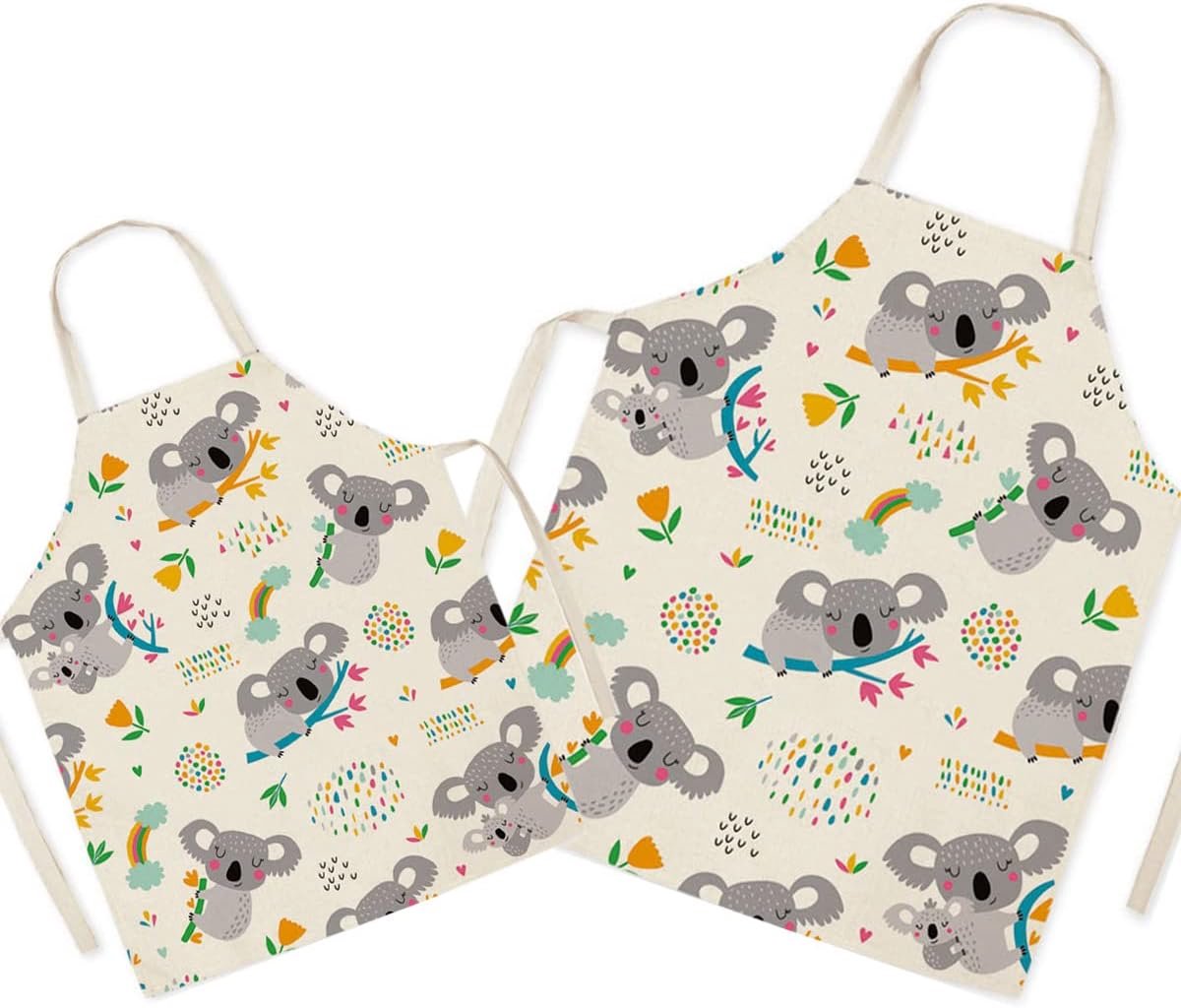 Bijpassende schort voor ouders en kinderen om te koken, schilderen, tuinieren - mooi patroon, linnen schort voor ouders en kinderen, voor gezinstijd, moeder, vader, dochter, zoon, keukenschort,