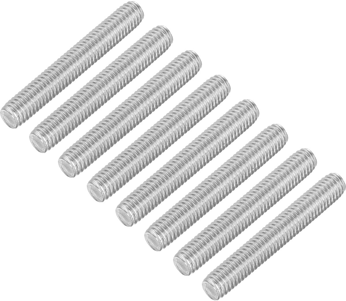 8 stuks volledige schroefdraadstang, M6 x 40 mm roestvrij staal, 304 klinknagels, stang rechtse schroefdraad M6-1 voor montage van meubels en machines