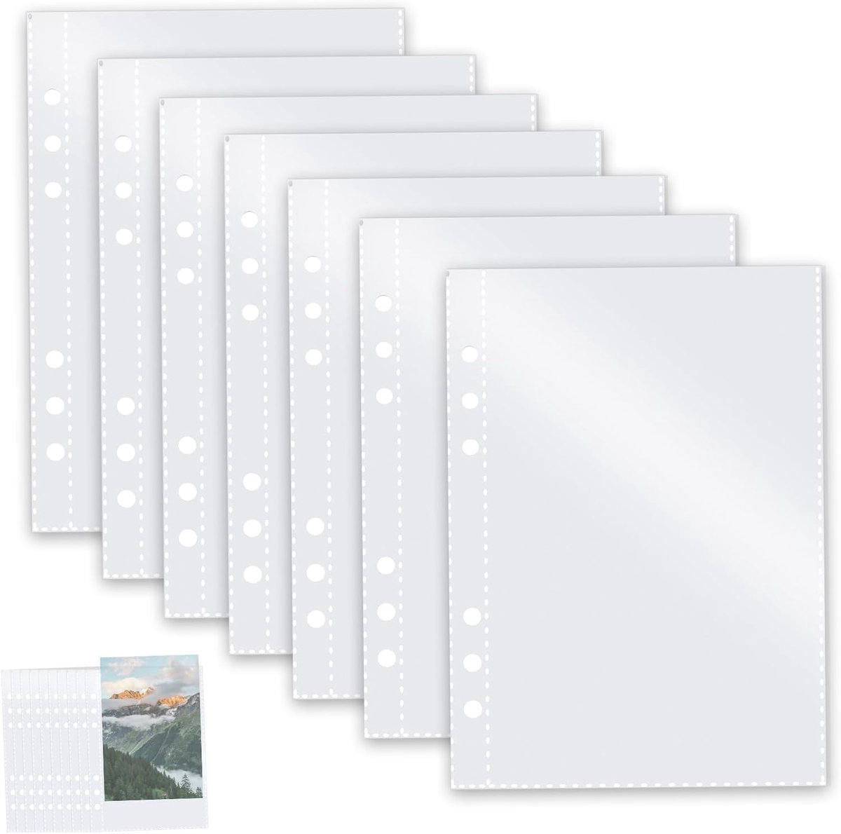 40 stuks A5 ringmapvakken, transparante hoesjes, ringmap, zonder ritssluiting, map, prospecthouders, budget-enveloppen, ringmap, ringmap, beschermhoes, met 6 gaten, kunststof