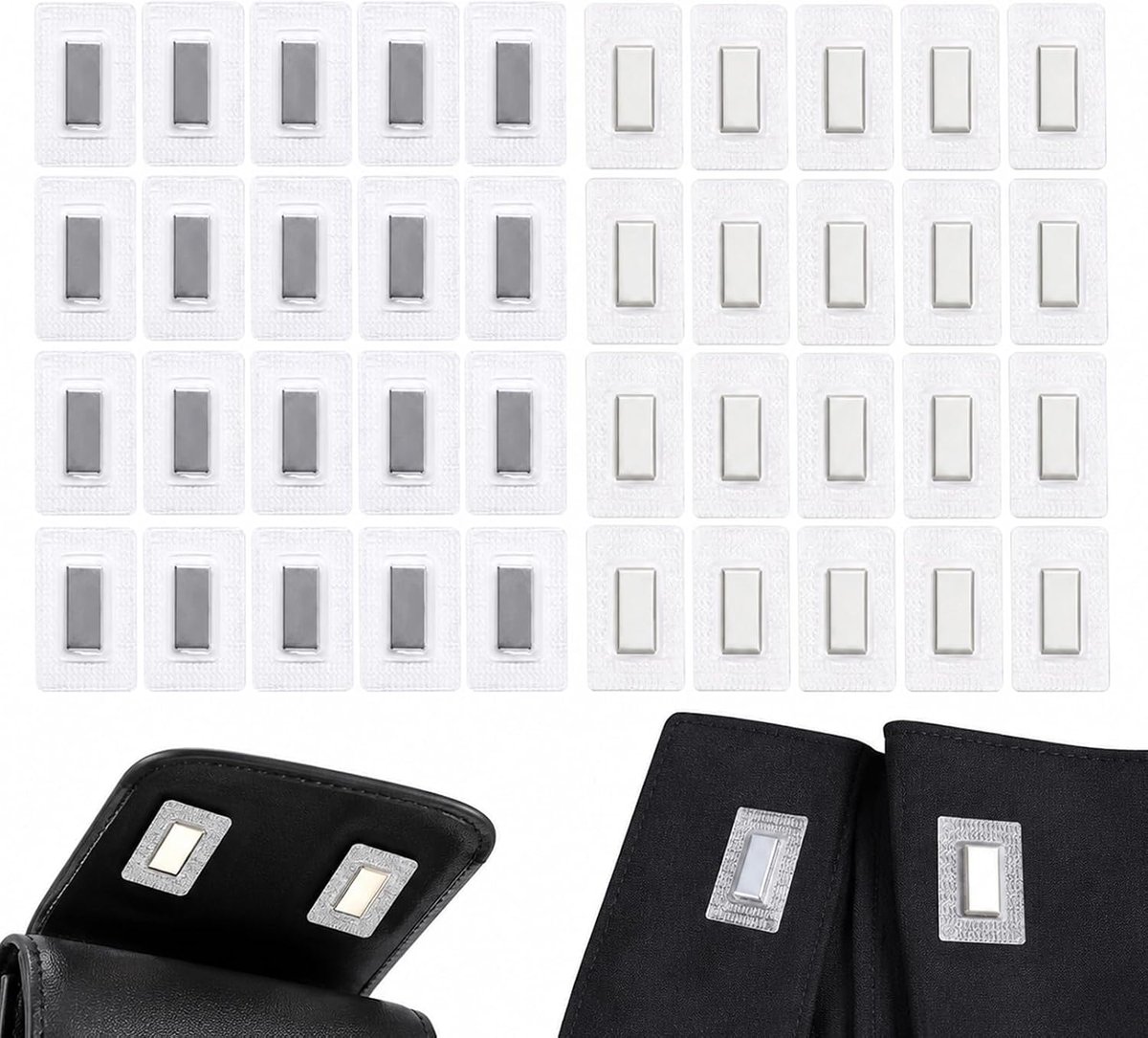 20 stuks verborgen magneten om in te naaien, onzichtbare magneetknopen, magneetknopen om op te naaien, magneetsluiting, tas, accessoires, voor gordijnen, kleding, handtassen, lederhandwerk (20 x 10 x