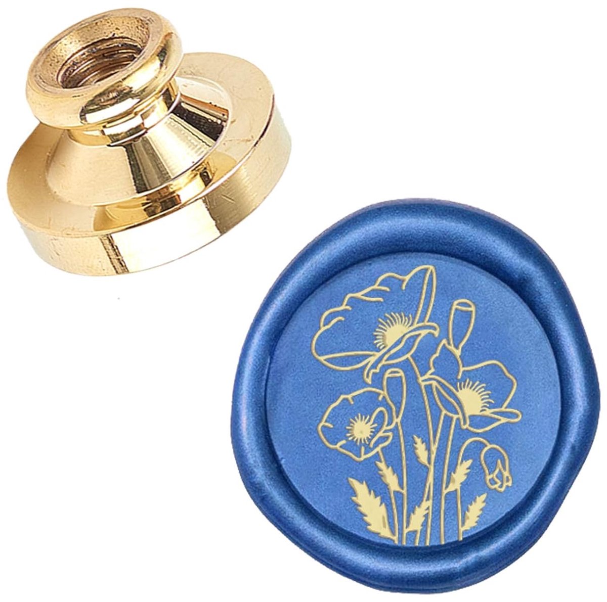 Wax Seal Stempel Hoofd Klaprozen Verwijderbare Afdichting Messing Stempel Hoofd Voor Creatieve Gift Enveloppen Uitnodigingen Kaarten Decoratie