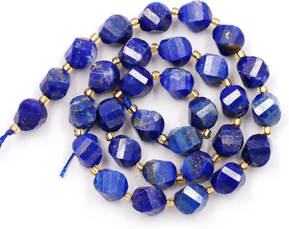 Kralen voor DIY Sieraden Fabricage verkoopt per tas 5-streng en een roller koord binnen gefacetteerde S vorm lapis lazuli 10mm