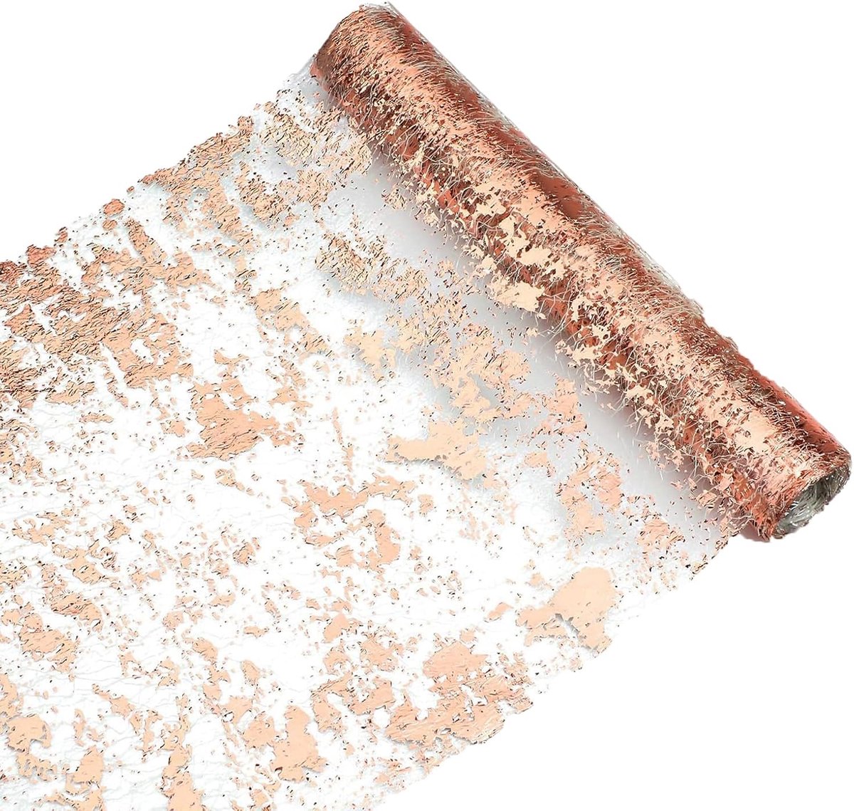 Tafelloper, sprankelende tule rol met goudfolie, 28 cm x 10 m, glanzende nettafel, middenstuk, decoraties, glittercadeau, bloemeninpakpapierrollen voor verjaardagsfeest, bruiloft, tafeldecoratie, roos