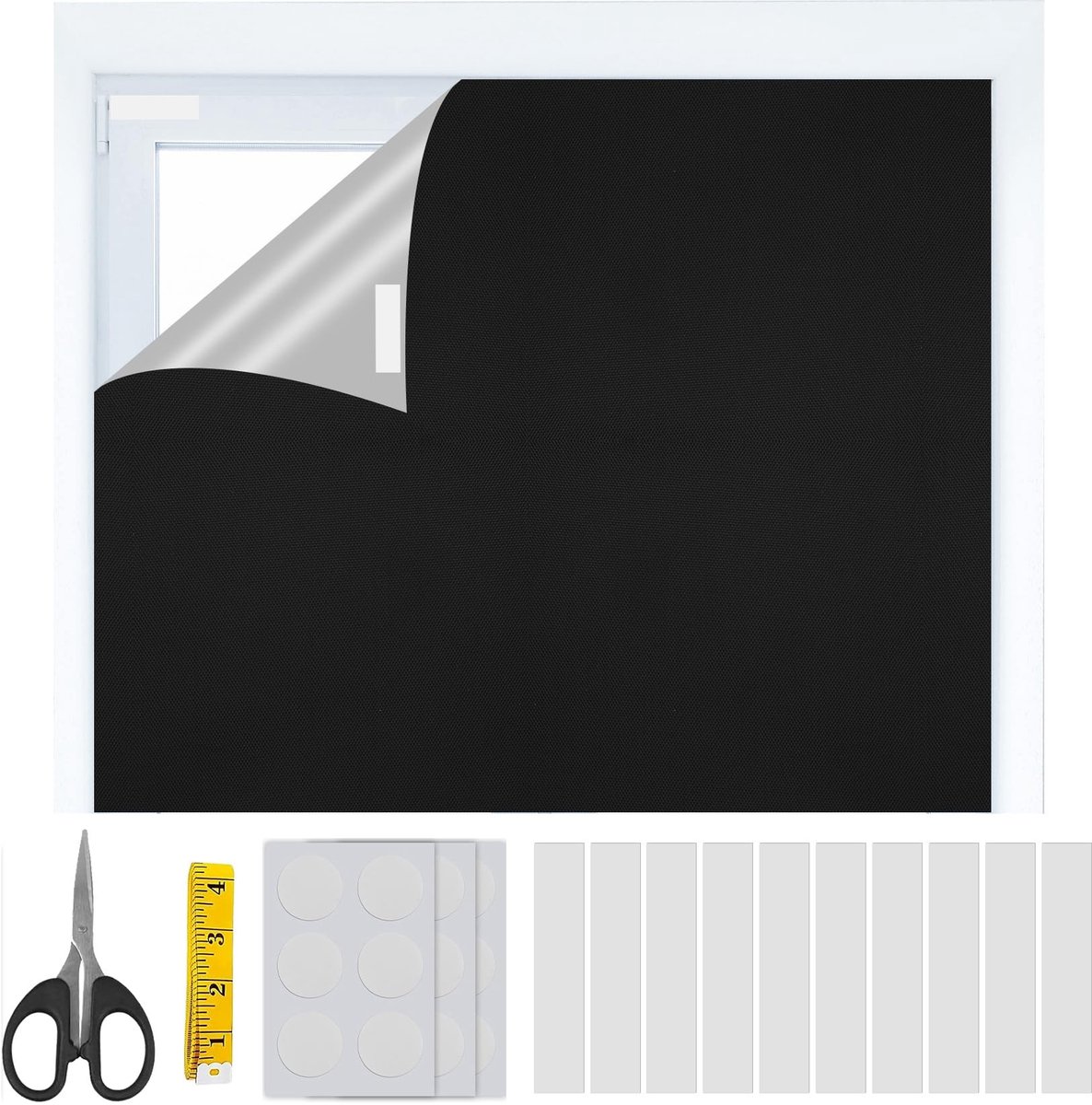 Omgoods - Dakraam Blackout Rolgordijn 150 x 100 cm - Geen Boren Nodig