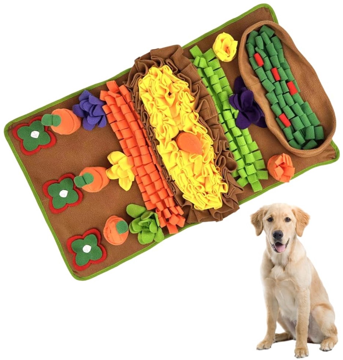 Omgoods- Hondensnuffelmat Wasbaar - Interactief Geurtrainingsspeelgoed - Opvouwbaar - Zacht Fleece - Geschikt voor Grote/Middelgrote/Kleine Honden - Snuffelmat