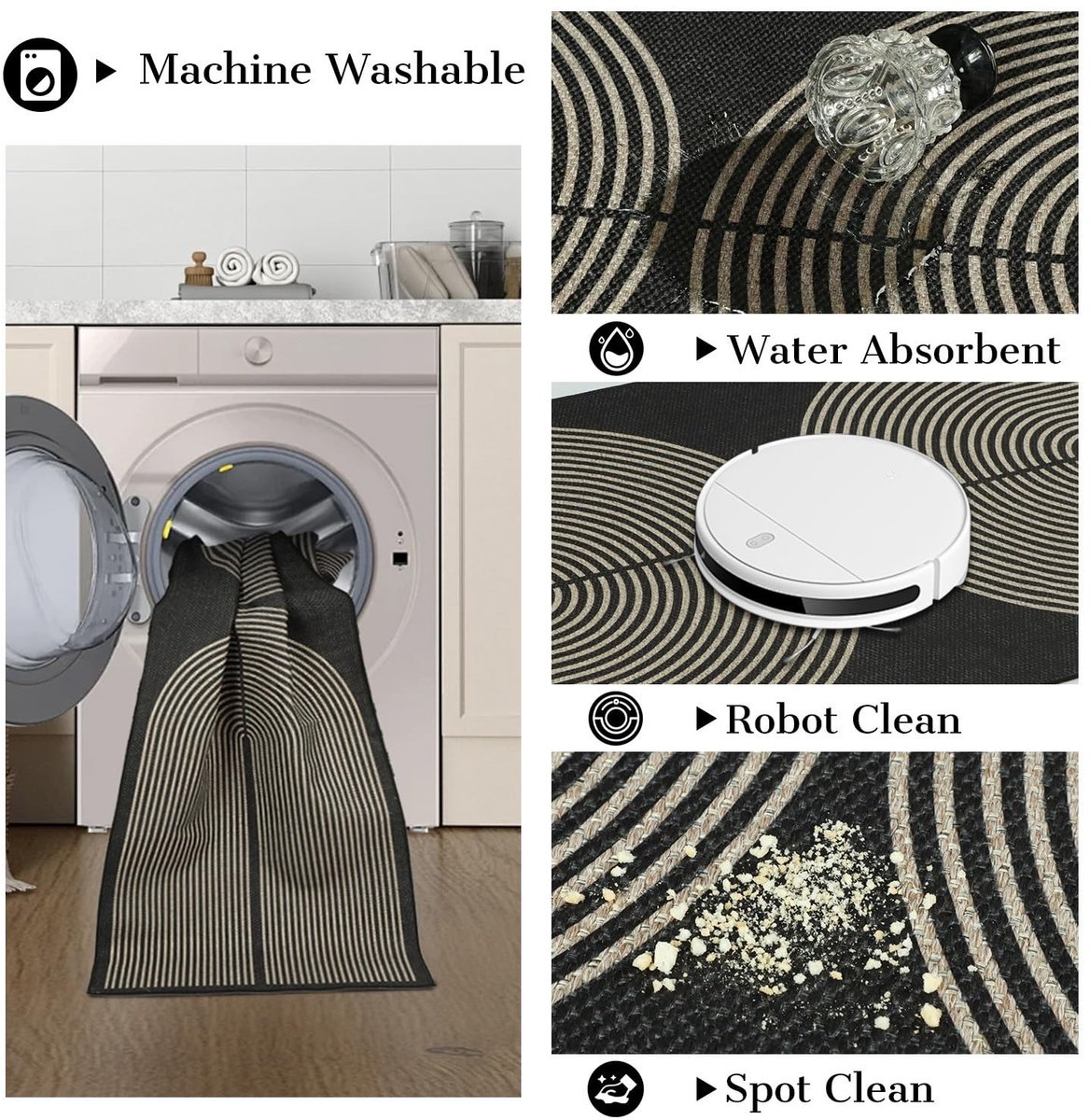 Omgoods - Jute Keuken Loper 50x150 cm - Non-Slip Wasbare Tapijt Runner voor Hal, Keuken en Entree