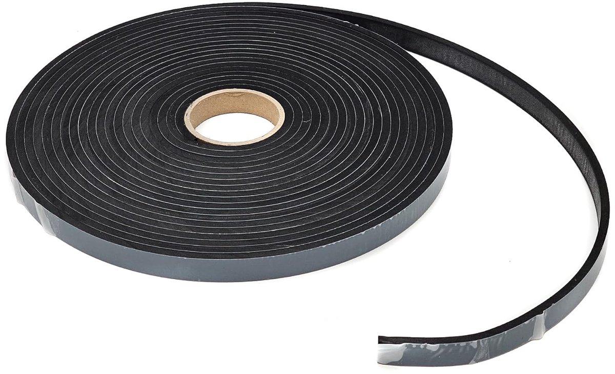 Zelfklevende EPDM Schuimrubber Rol Zwart 15mm x 5mm x 10m - Weerbestendige Afdichting
