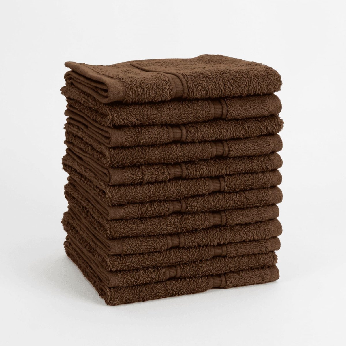 Omgoods - Set van 12 Gastendoeken van 100% Katoen, Zacht en Absorberend 30 x 30 cm, Bruin