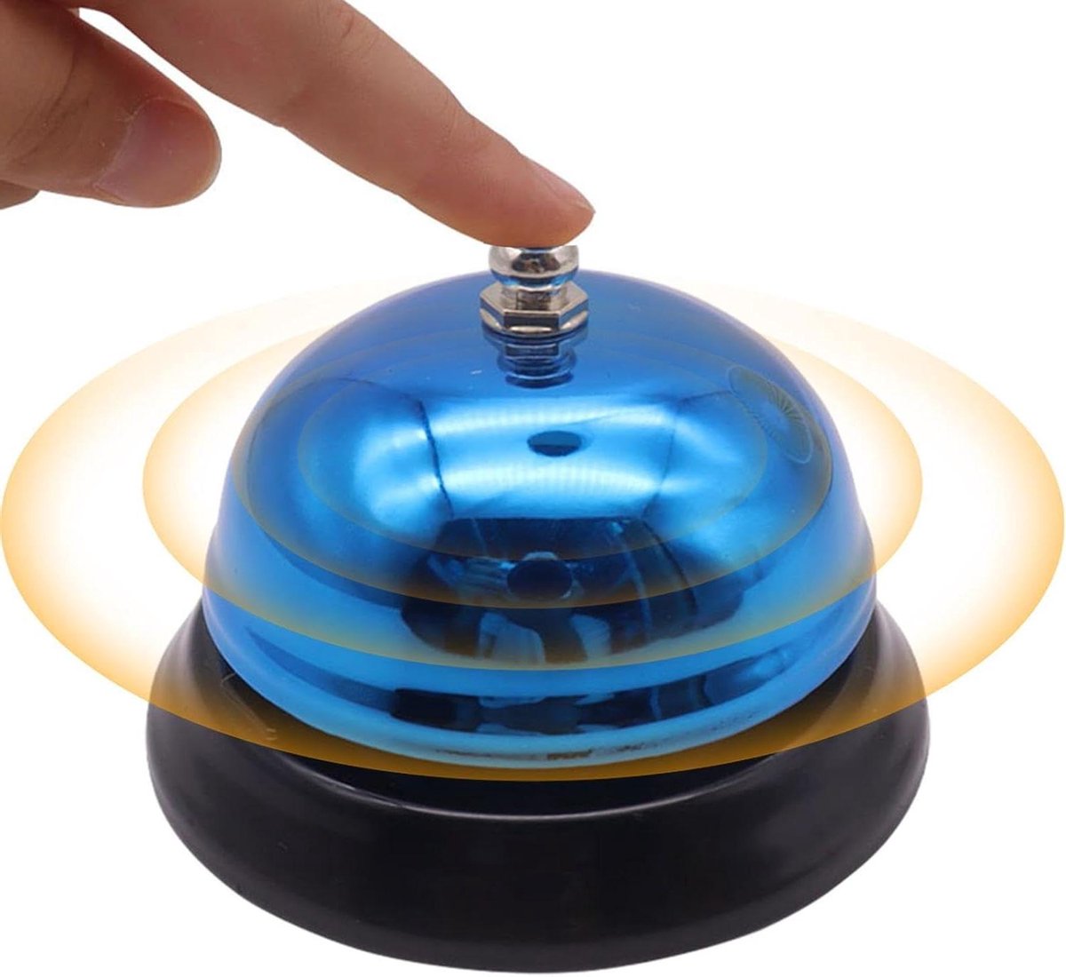 Tafelservice Bel - Receptie Bel Burobel - Aandacht Vragen - Draagbaar Ontwerp - 8.5 cm - Blauw