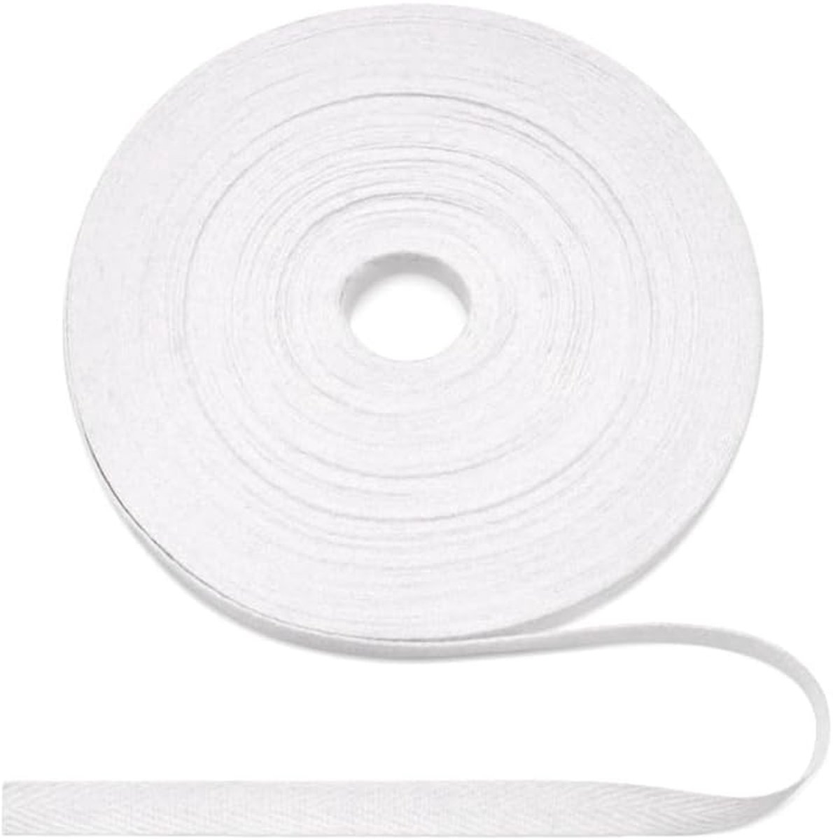 natuurlijke katoenen visgraatband 10 mm, 22 meter visgraatstof tape voor randversterking singels, doe-het-zelf naaien ambachten - keperstof 10 mm x 22 jaar