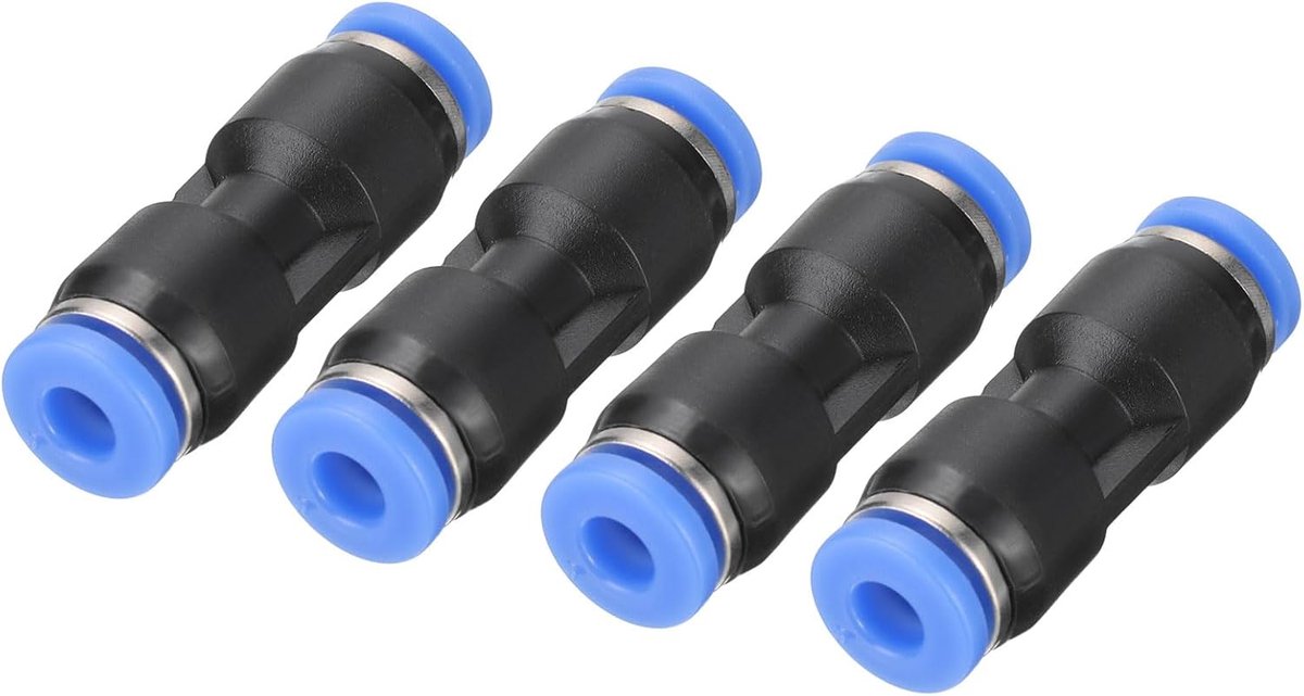 Connector montage 4 mm OD slang snelkoppeling luchtleiding slang montage rechte pneumatische aansluiting zwart 4 stuks
