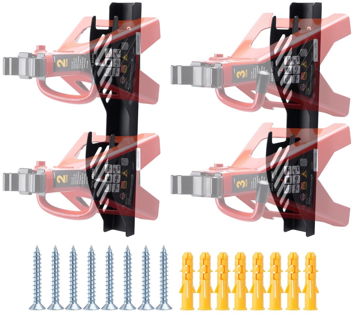 Omgoods - Jack Stand Wandmontage Organizer - Opslagrek voor 2 & 3 Ton Jack Stands