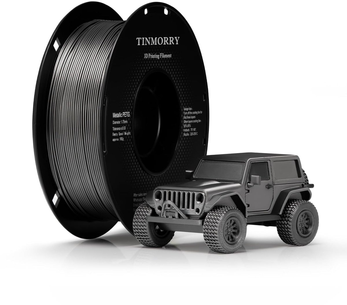 Omgoods - Metallic Filament 1.75mm - 3D Printer Filament Metal Space Grey
