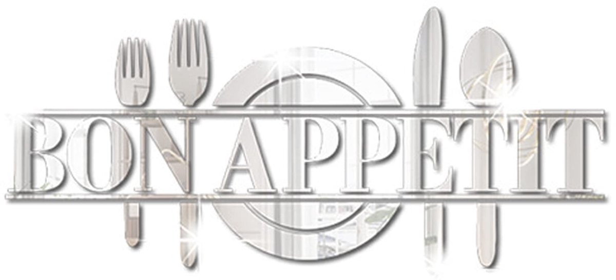 Omgoods - 3D Acryl Spiegel Wandstickers Keuken - Lepel, Vork en Mes Decoratie