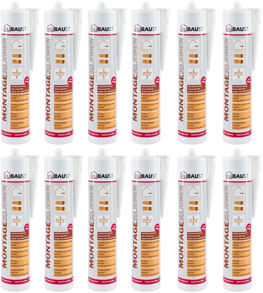 Omgoods - 12x AMK24 Universele Montage Lijm - 512g Cartouche