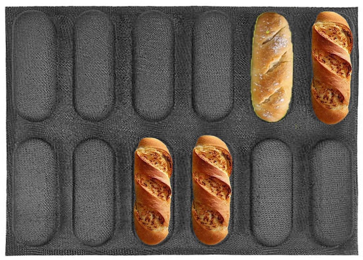 Omgoods - Siliconen Hot Dog Brood Bakvorm - Mini 12 Porties