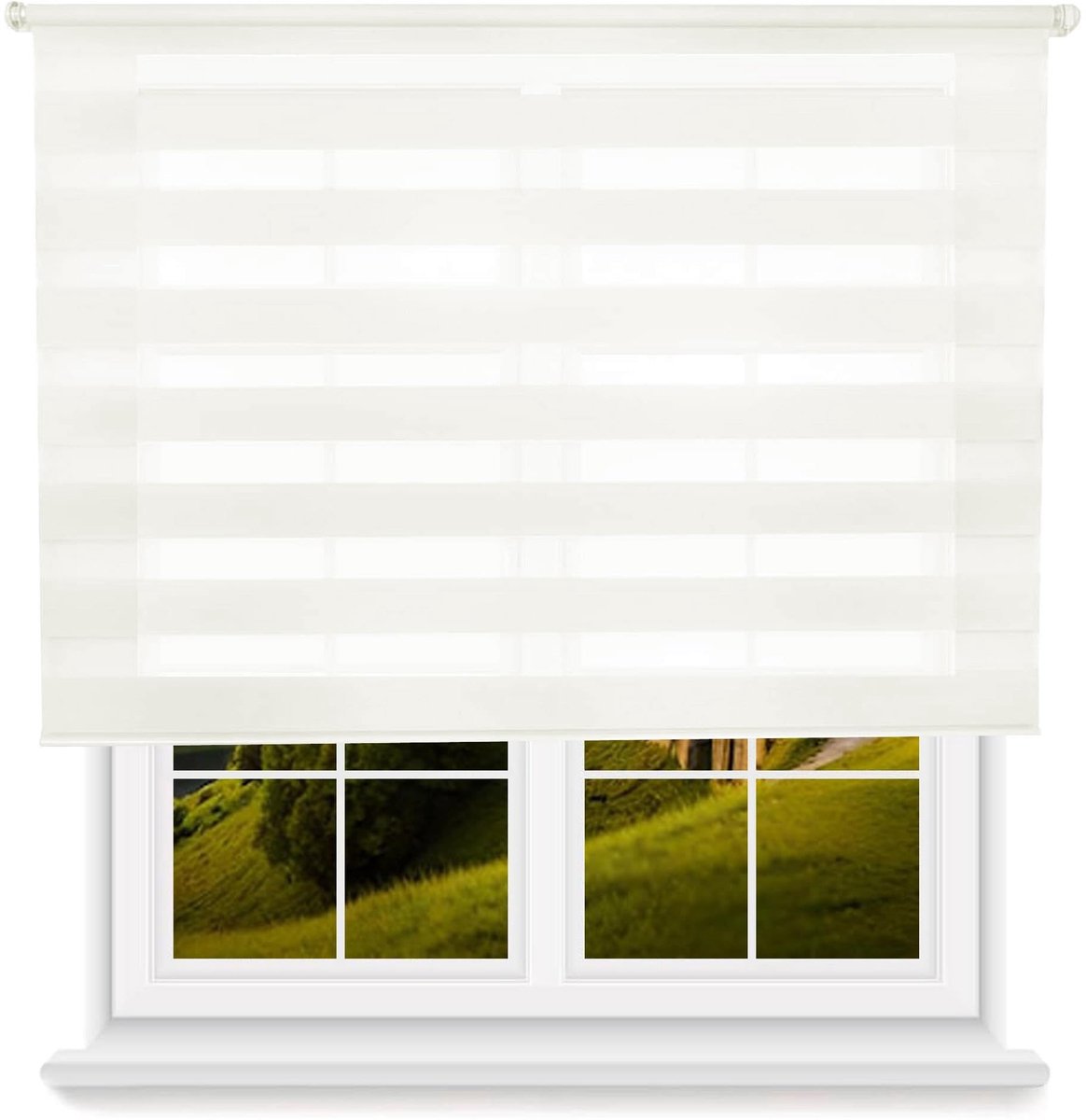 Omgoods - Rolgordijn Dag/Nacht, Off White, 100 x 175 cm, Handmatige Bediening