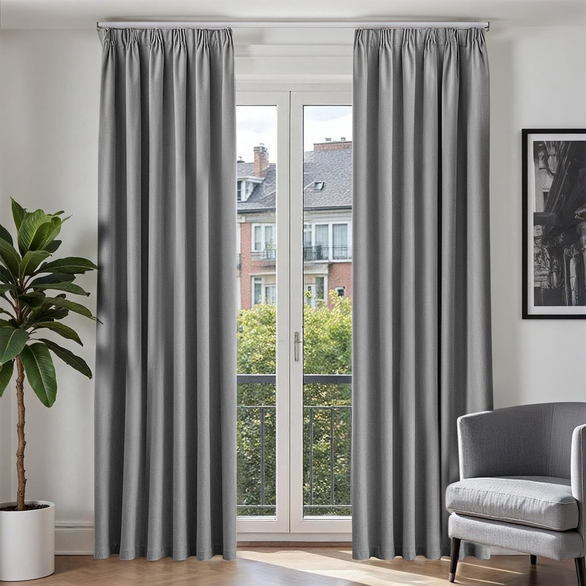 Omgoods - Rimpelgordijnen - 100% Opaque Blackout voor Woonkamer en Slaapkamer