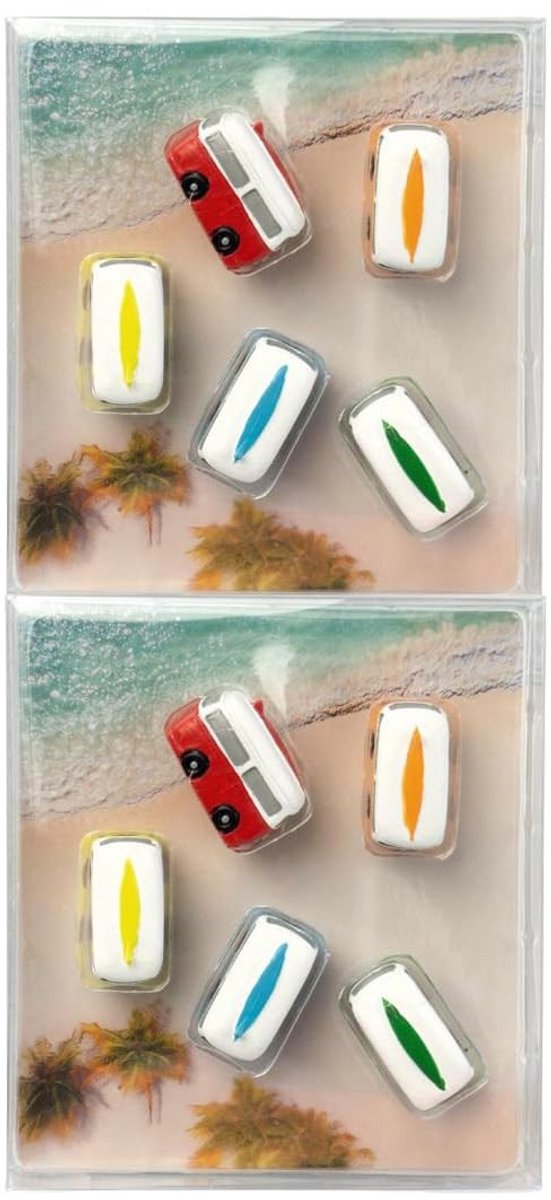 Omgoods - Set van 10 Decoratieve Magneetjes Camper - Kleurrijke Fridge Magneten