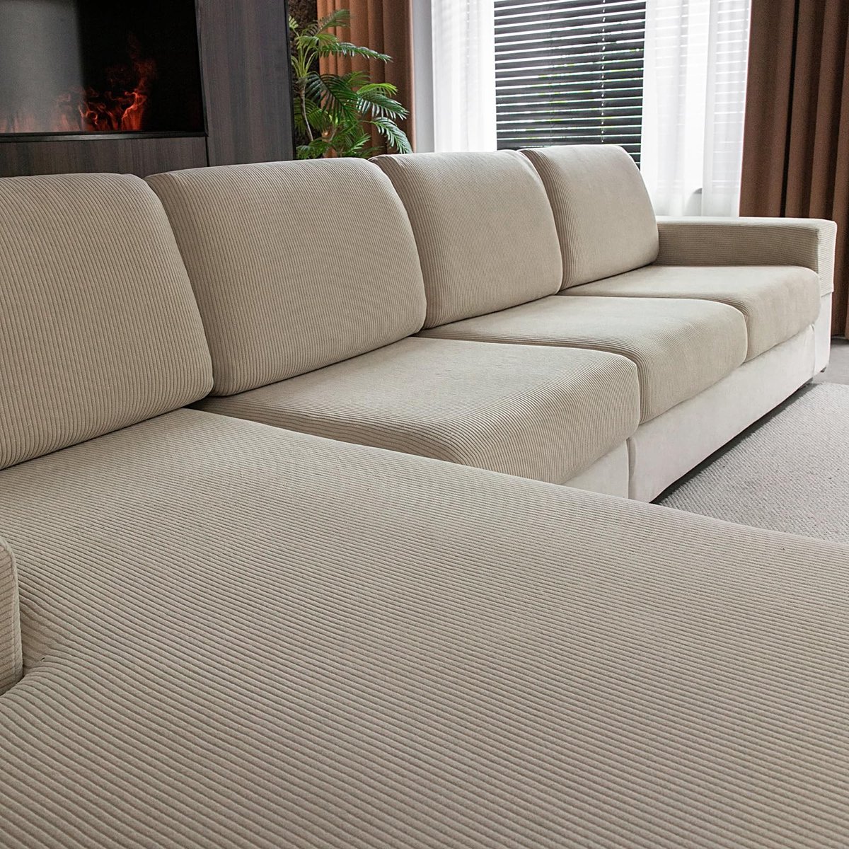 Omgoods - Stretch Sofa Stoelkussen Cover - Antislip, Wasbaar en Duurzaam