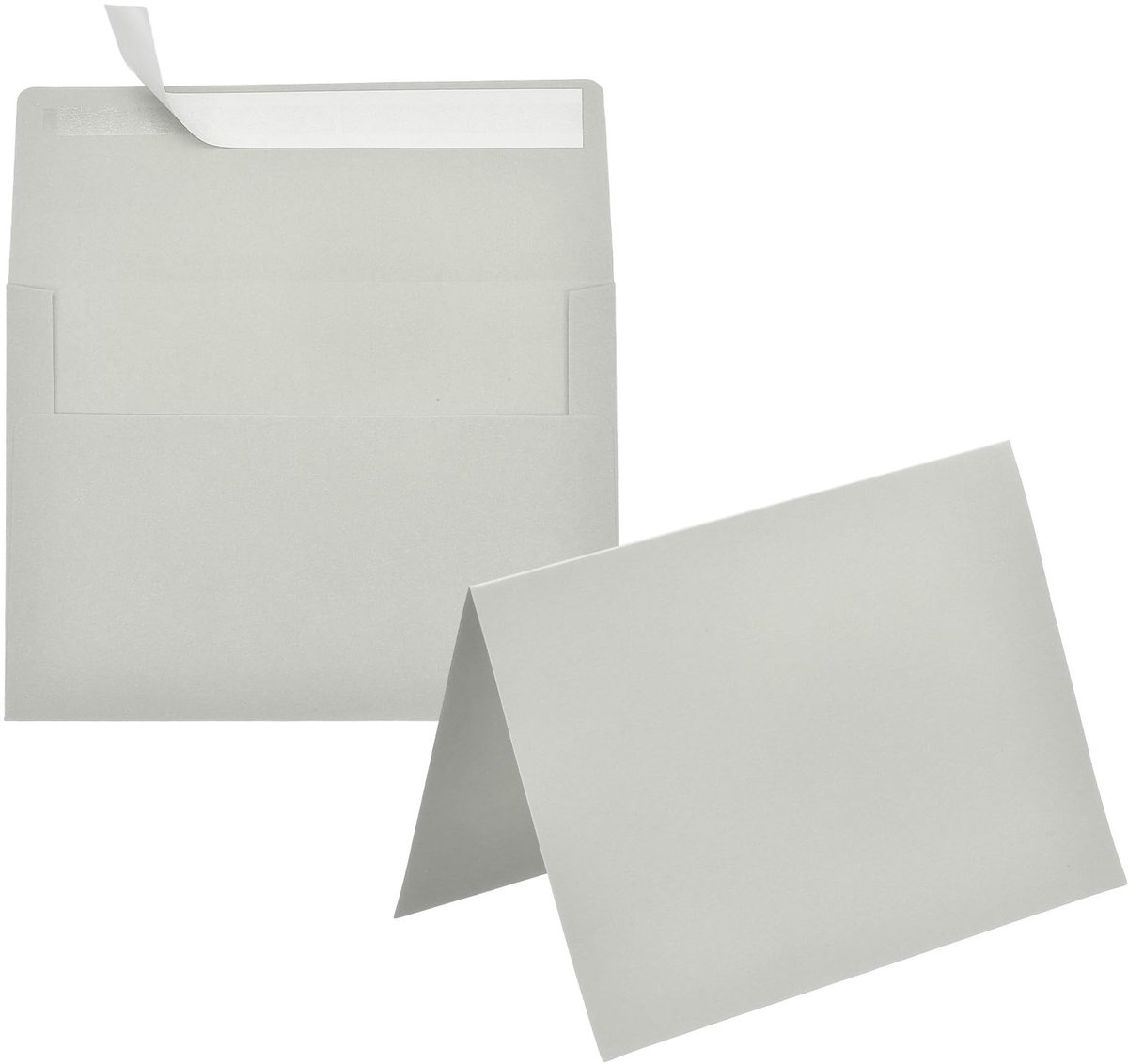 Omgoods - Lichtgrijze Enveloppen met Kaarten - 50-Pack voor Wenskaarten en Uitnodigingen