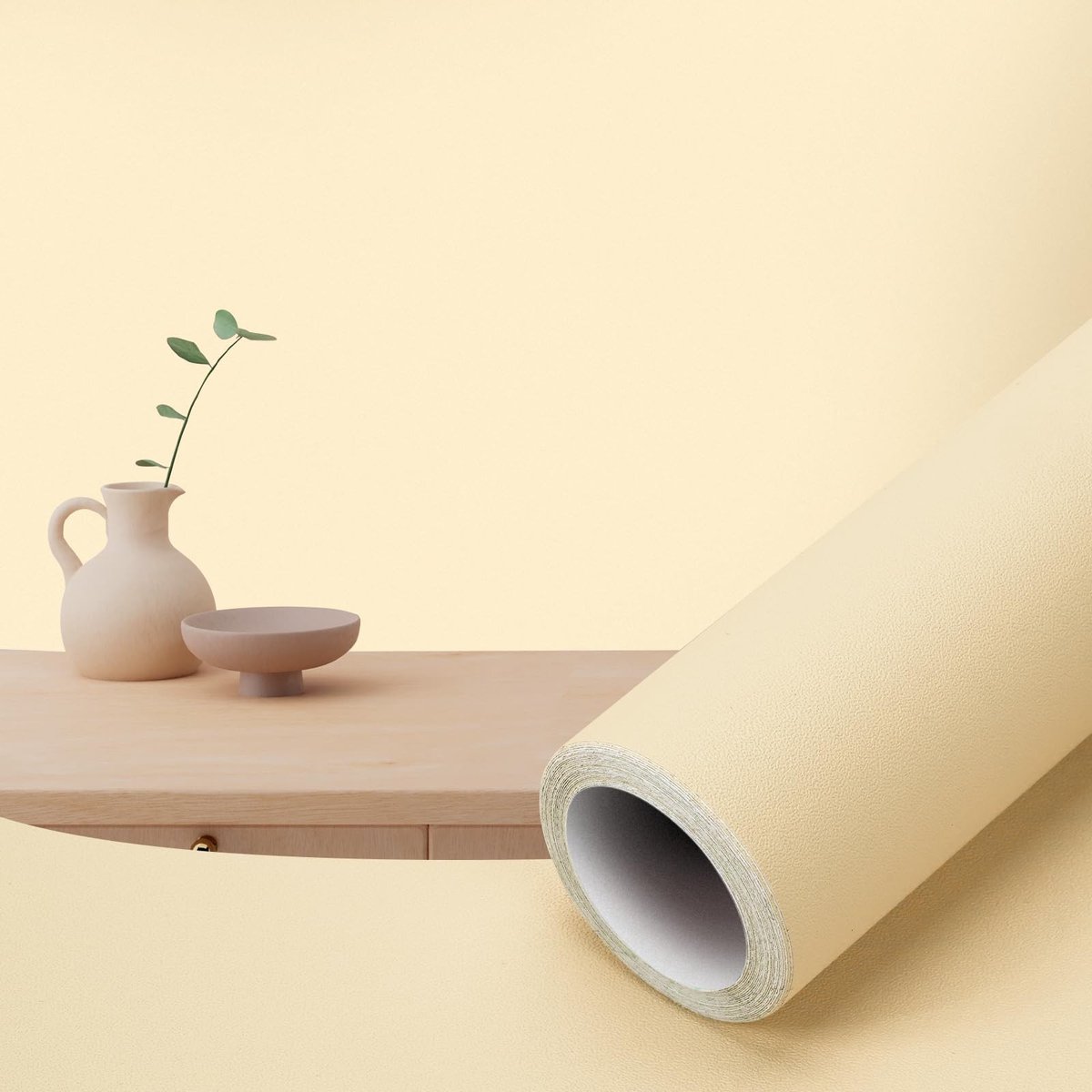 Omgoods - Zelfklevend Vinyl Behang - 40 x 1000 cm - Beige