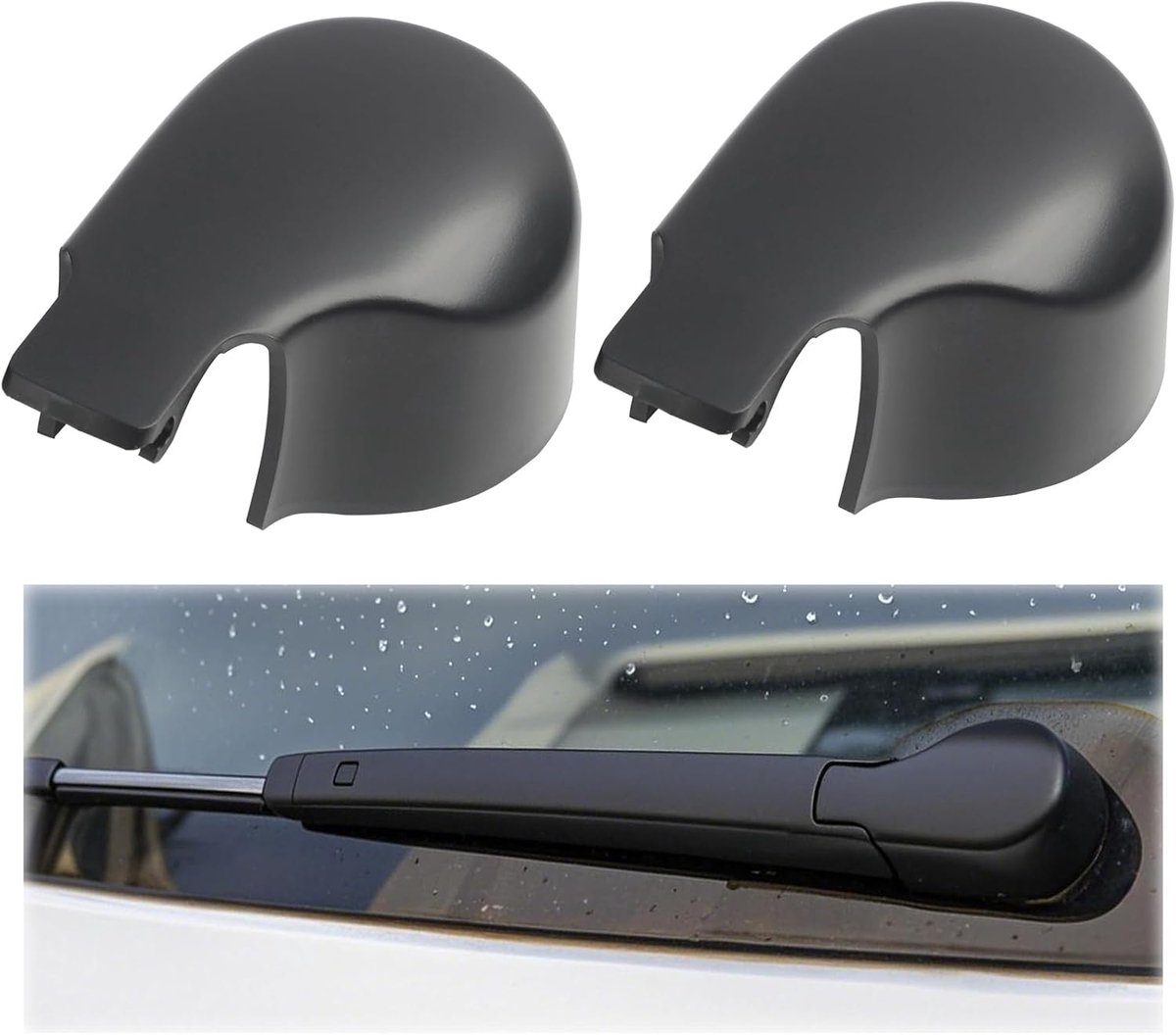 2 stuks achterruitenwisserarmkappen perfect compatibel met Golf 6, MK7, Passat B8, 5K6, vervanging artikelnummer 5K6955435 / 5K6955427A, duurzaam kunststof