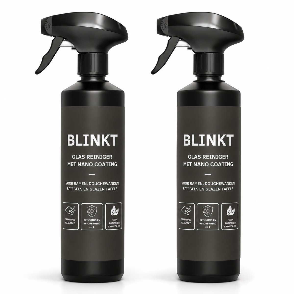 Glasreiniger met Nano Coating 2x - Kristalhelder & Streeploos - Ruitenreiniger, Autoruiten & Spiegels - 500ml - BLINKT