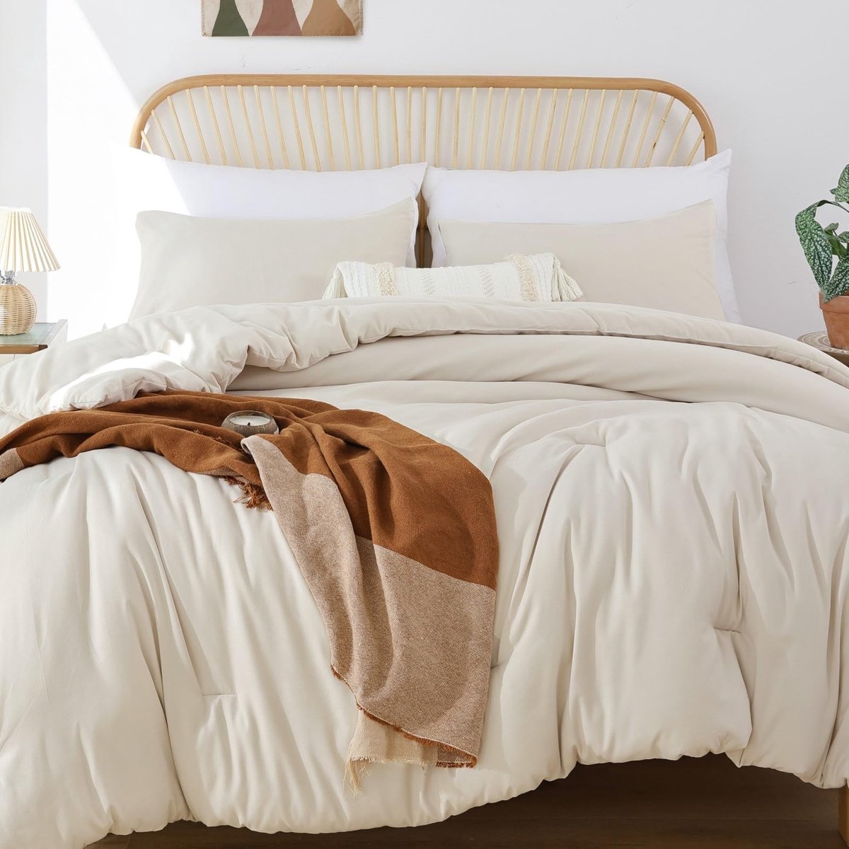 Omgoods - Beige King Size Duvet Set - 3 Delige Dekbedovertrek Set