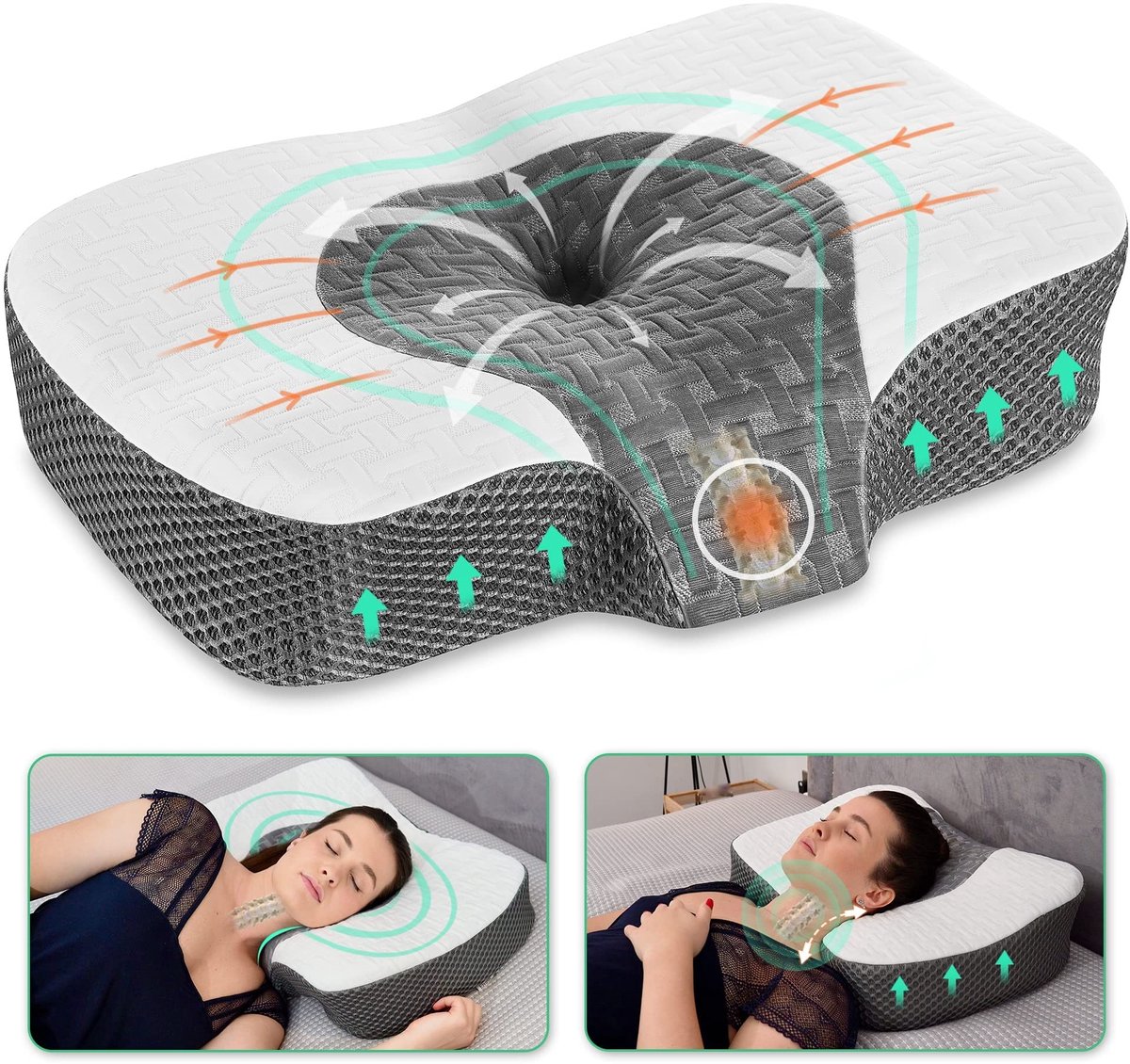 Omgoods - Ergonomisch Neksteunkussen met Verstelbare Hoogte