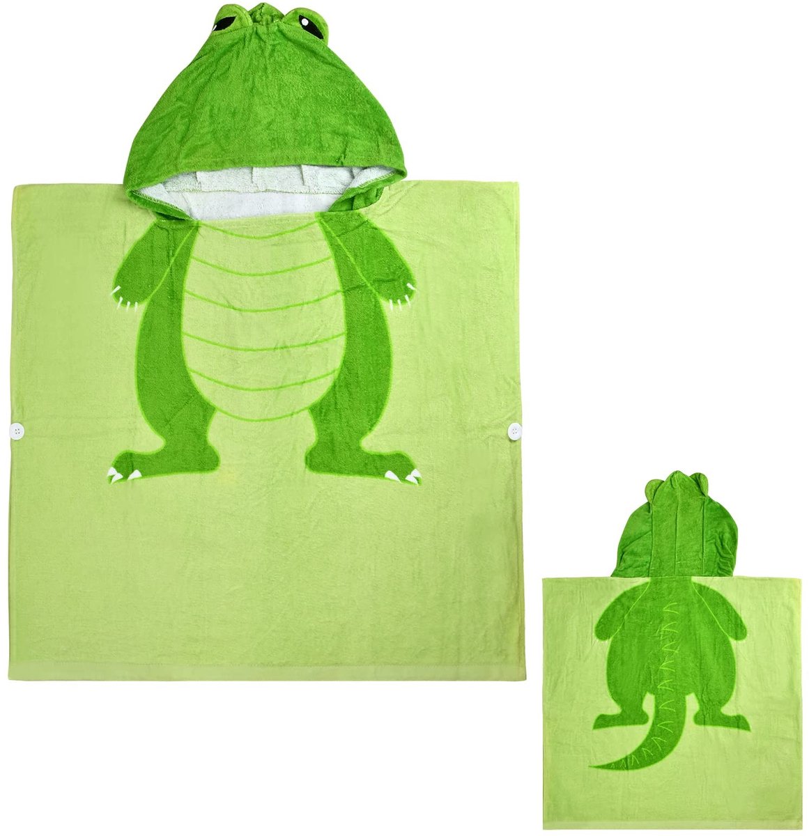 Omgoods - Kids Dinosaur Beach Poncho Badhanddoek voor Kinderen 2-6 Jaar