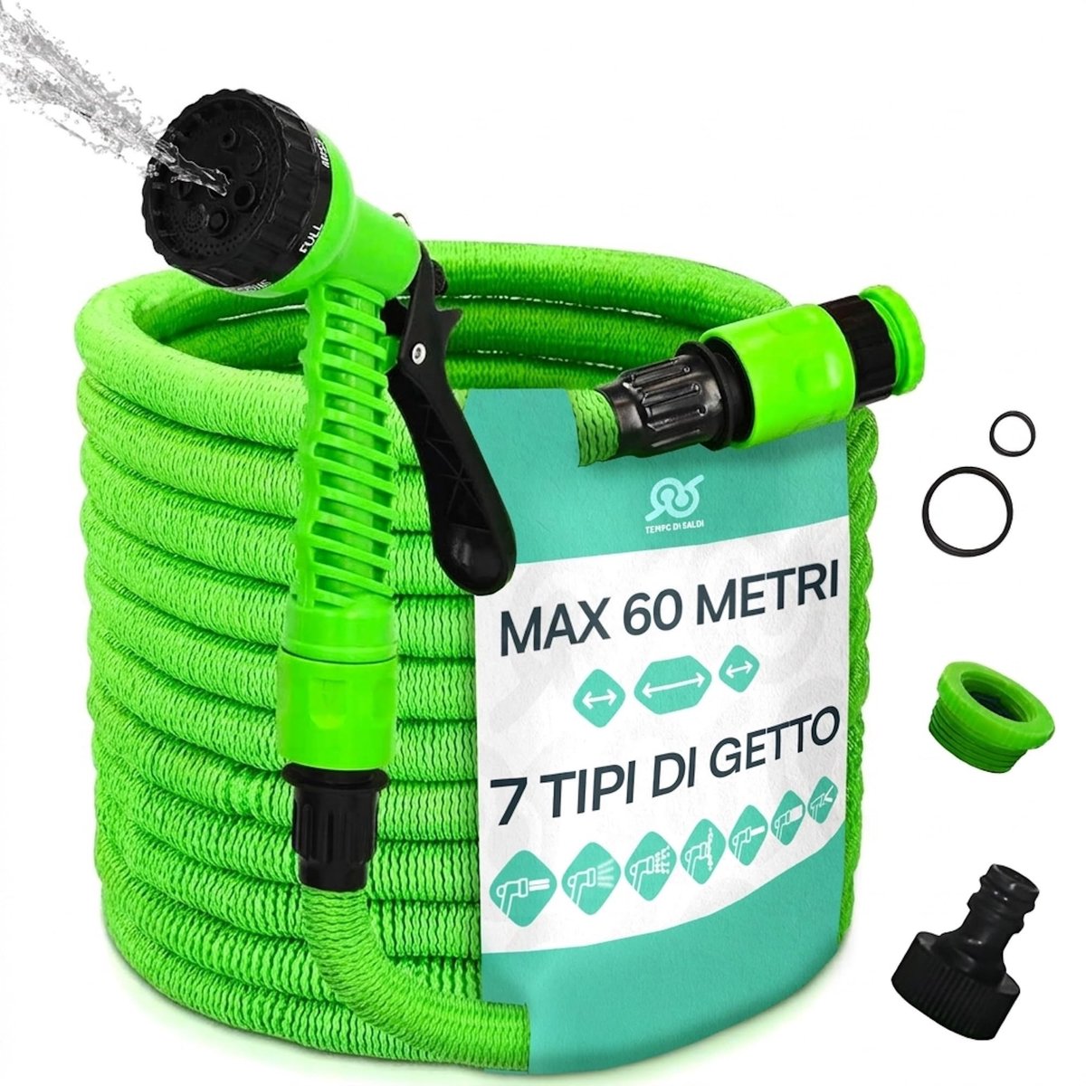 Omgoods - Uittrekbare Tuinslang 60 m - 7 Functies voor Waterdicht Schoonmaken