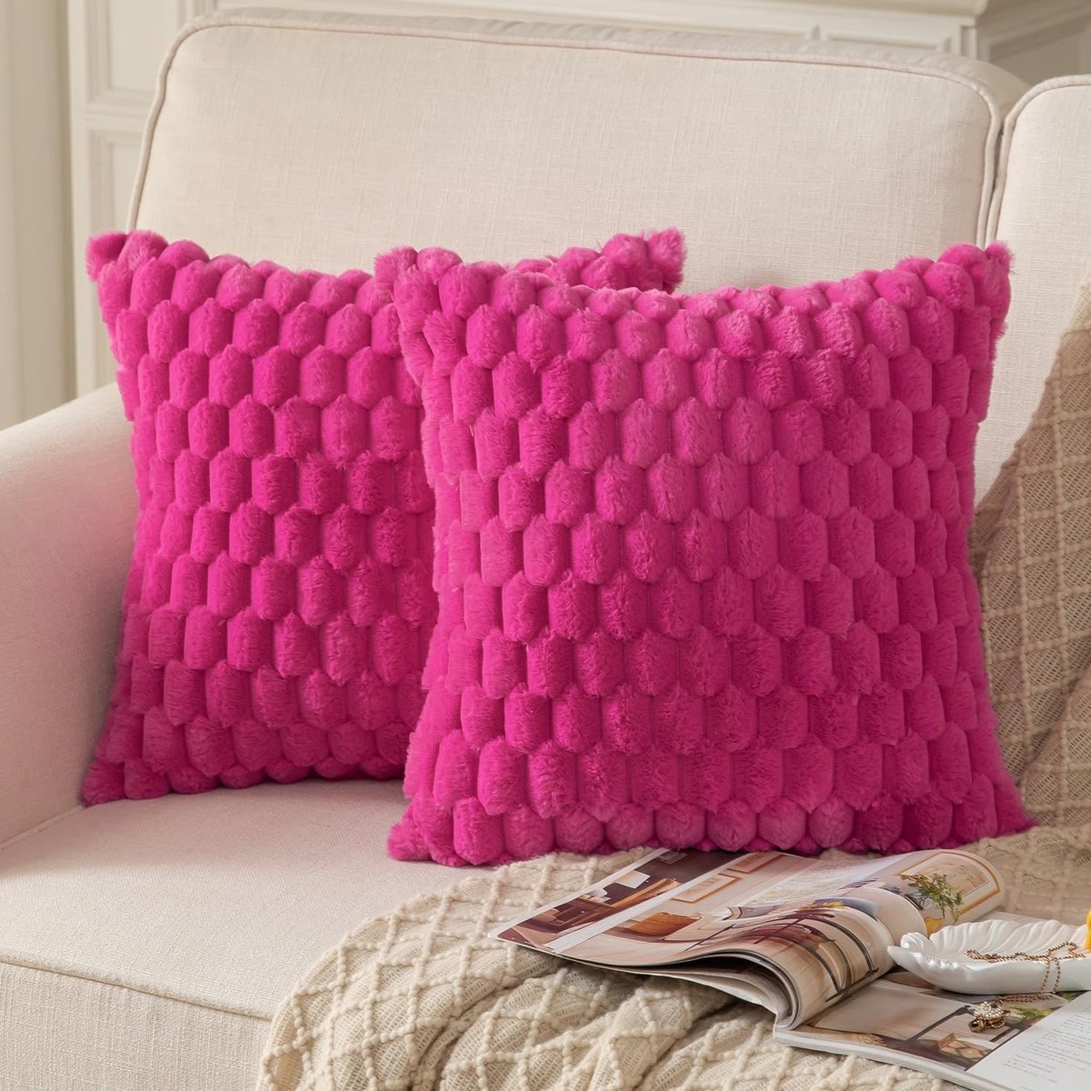 Omgoods - Set van 2 Luxe Pluche Kussenslopen 50x50 cm voor een Chic Interieur