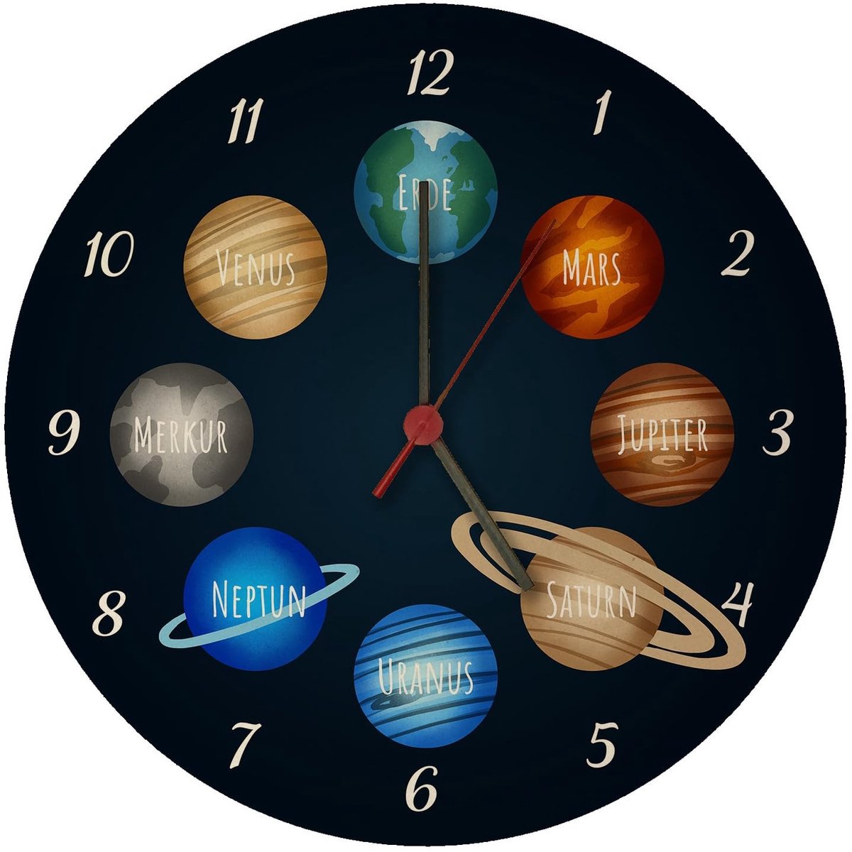 Omgoods - Planeten Wandklok - Leerzaam voor Kinderen