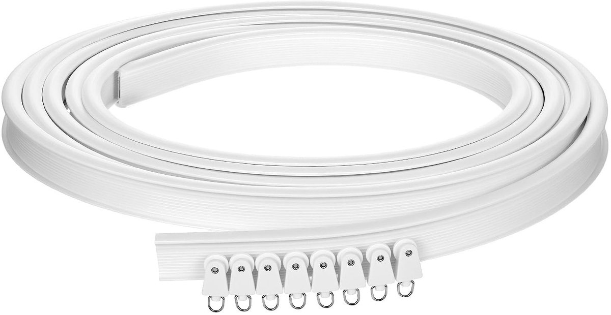 Omgoods - 5m Curved Ceiling Curtain Rail - Flexibele Gordijnrail voor Ramen