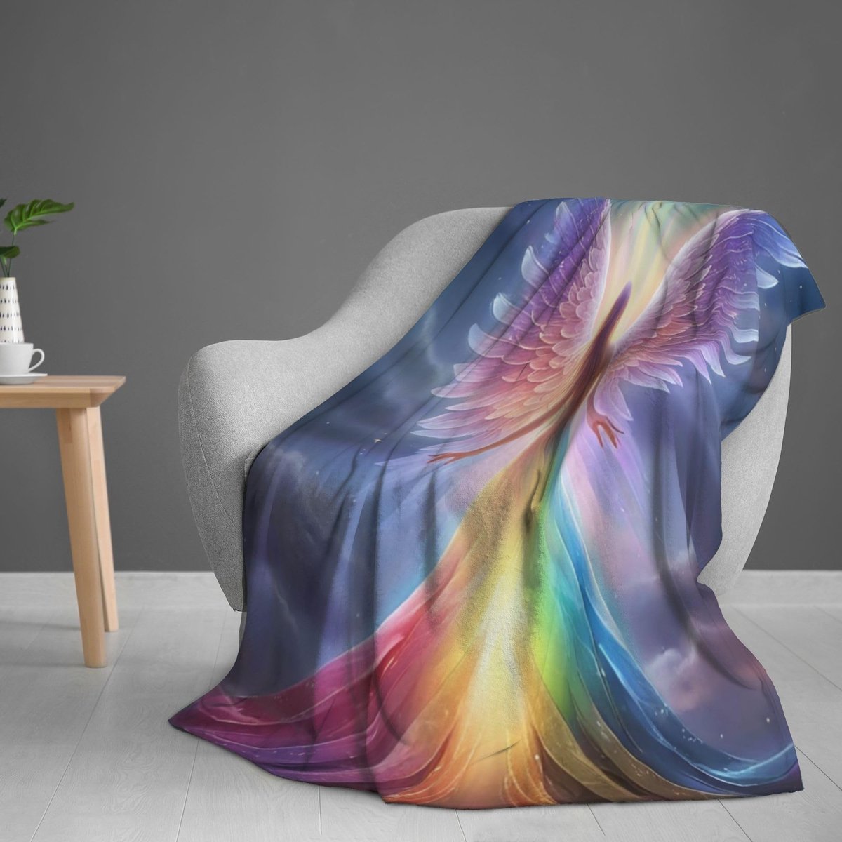 Omgoods - Fluffy Fleece Deken - 152 x 200 cm - Warm en Lichtgewicht Engel Patroon voor Meisjes en Kinderen