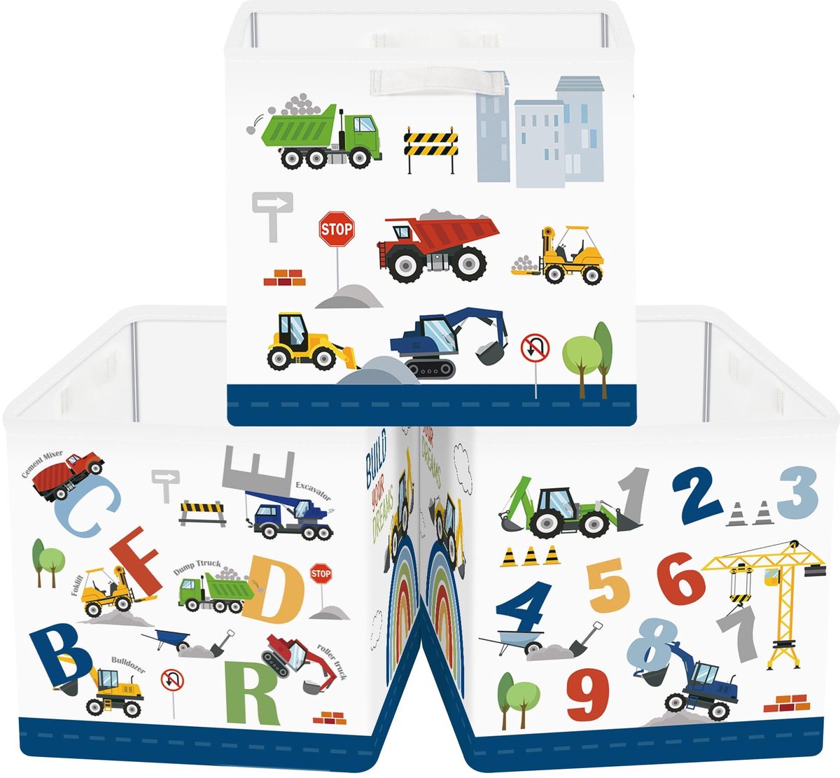Omgoods - Set van 3 Opbergdozen voor Kleding en Speelgoed - 30x30x30cm