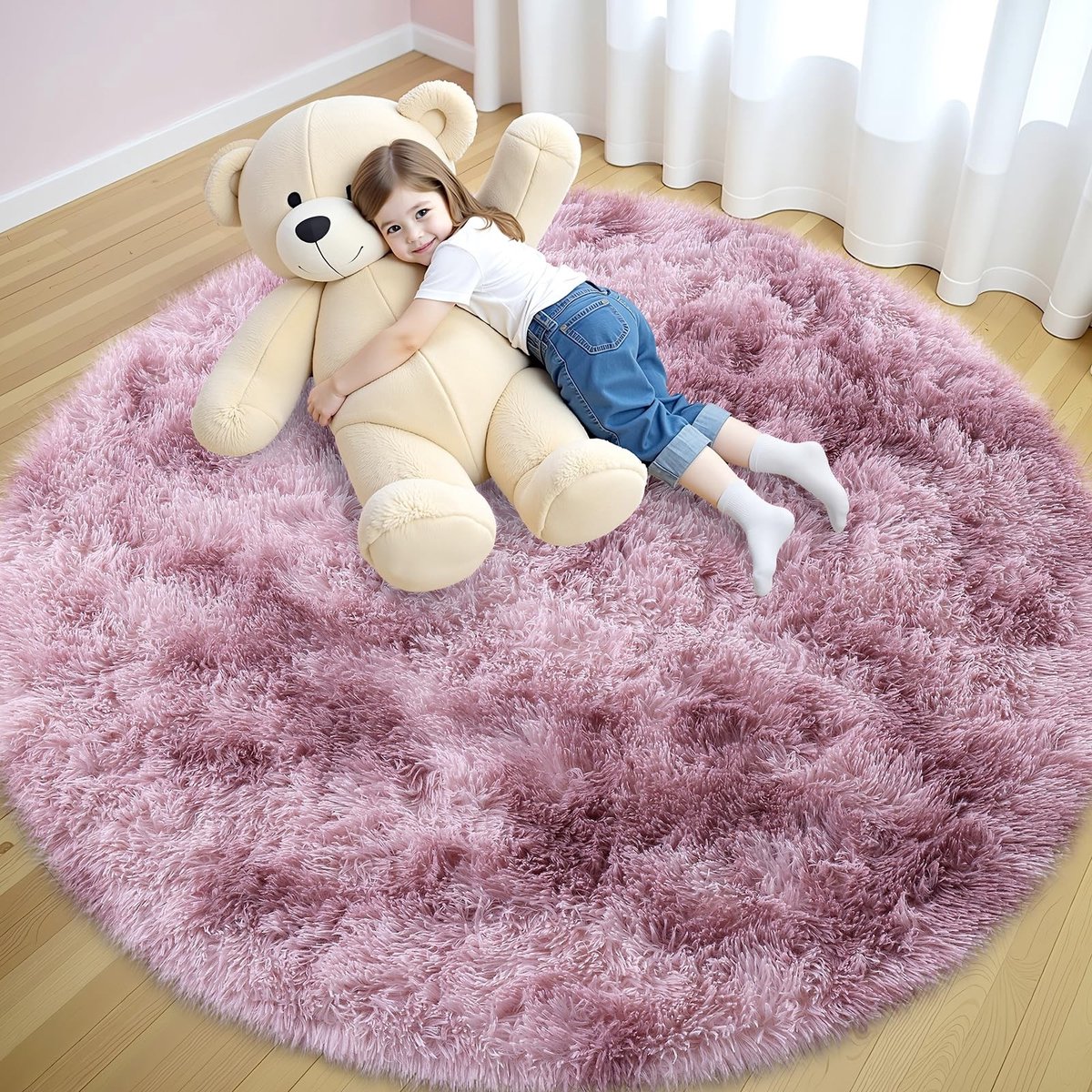 Omgoods - Hoogpolige Vloerkleed voor Woonkamer - Wasbaar, Antislip, Modern en Fluffy